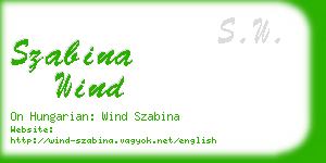 szabina wind business card